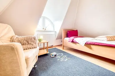 Ein Sitzbereich in der Unterkunft Haus Leni