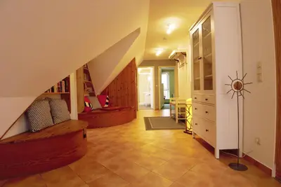 Ein Sitzbereich in der Unterkunft Ferienwohnung Jonathan