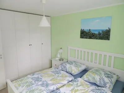 Ein Bett oder Betten in einem Zimmer der Unterkunft Kavelweg 13 Whg 1 - Strand Refugium