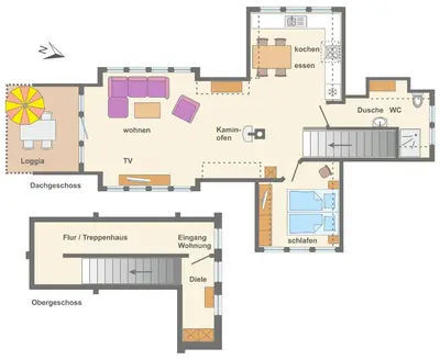 Grundriss der Unterkunft Kavelweg 13 Whg 5