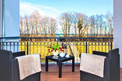 Ein Balkon oder eine Terrasse in der Unterkunft Logierhaus Friedrich WE 5 - 
