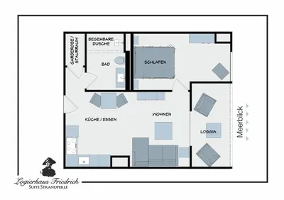 Grundriss der Unterkunft Logierhaus Friedrich WE 6 - 