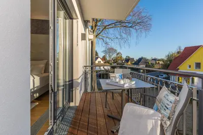 Ein Balkon oder eine Terrasse in der Unterkunft Logierhaus Friedrich WE 9 - 