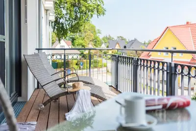 Ein Balkon oder eine Terrasse in der Unterkunft Logierhaus Friedrich WE 10 - 