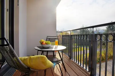 Ein Balkon oder eine Terrasse in der Unterkunft Logierhaus Friedrich WE 12 - 