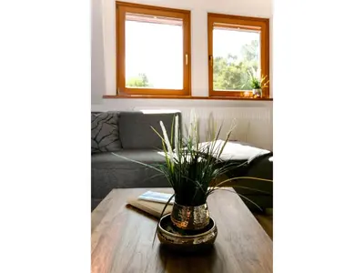Ein Sitzbereich in der Unterkunft Wohnung Manu
