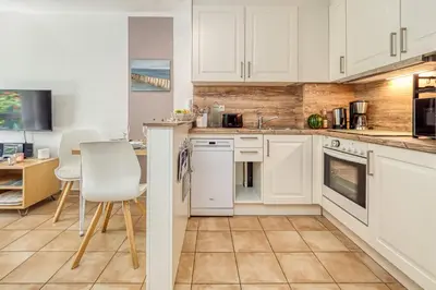 Küche/Küchenzeile in der Unterkunft Residenz am Strand Backfisch - Wohnung 5-66