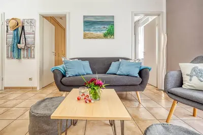 Ein Sitzbereich in der Unterkunft Residenz am Strand Backfisch - Wohnung 5-66