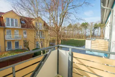 Ein Balkon oder eine Terrasse in der Unterkunft Residenz am Strand Ostseeglück - Wohnung 1-13