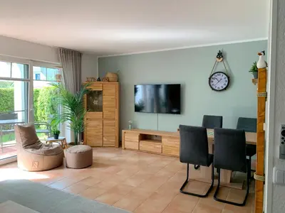TV/Unterhaltungsangebot in der Unterkunft Parkresidenz am Hafen Wohnung HF 11 - MeerZeit