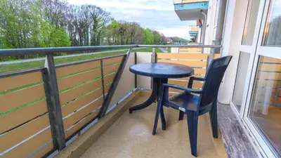 Ein Balkon oder eine Terrasse in der Unterkunft Residenz am Strand Wohnung 1-15