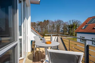 Ein Balkon oder eine Terrasse in der Unterkunft Residenz am Strand Wohnung 1-17
