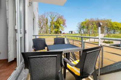 Ein Balkon oder eine Terrasse in der Unterkunft Residenz am Strand Wohnung 2-29
