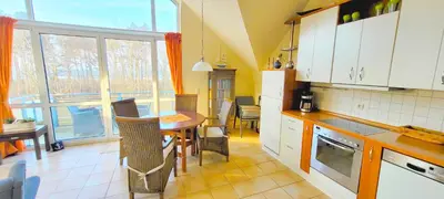 Küche/Küchenzeile in der Unterkunft Residenz am Strand Wohnung 2-39
