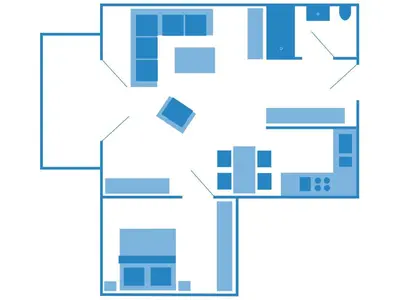 Grundriss der Unterkunft Residenz am Strand Wohnung 2-40