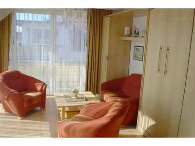 Ein Sitzbereich in der Unterkunft Residenz am Strand Wohnung 2-41