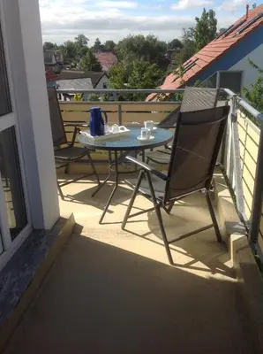 Ein Balkon oder eine Terrasse in der Unterkunft Residenz am Strand Wohnung 2-41
