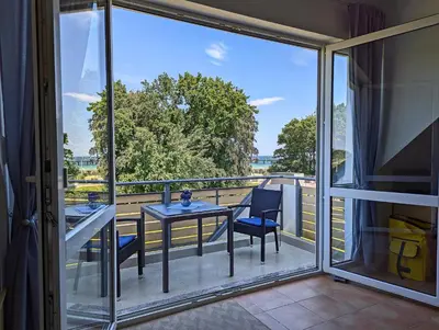 Ein Balkon oder eine Terrasse in der Unterkunft Residenz am Strand Wohnung 2-46