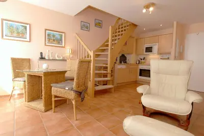 Küche/Küchenzeile in der Unterkunft Residenz am Strand Wohnung 3-54