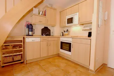 Küche/Küchenzeile in der Unterkunft Residenz am Strand Wohnung 3-54
