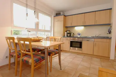 Küche/Küchenzeile in der Unterkunft Residenz am Strand Wohnung 4-58