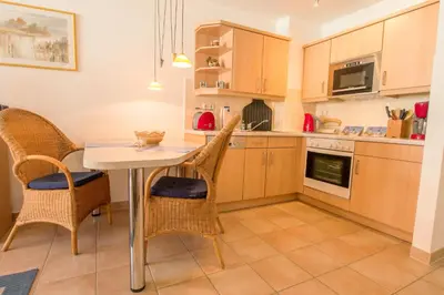 Küche/Küchenzeile in der Unterkunft Residenz am Strand Wohnung 4-60