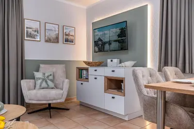 Küche/Küchenzeile in der Unterkunft Residenz am Strand Wohnung 4-61