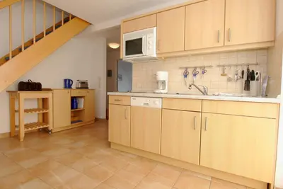 Küche/Küchenzeile in der Unterkunft Residenz am Strand Wohnung 5-71