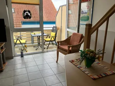 Ein Sitzbereich in der Unterkunft Residenz am Strand Ostseerauschen - Wohnung 5-72