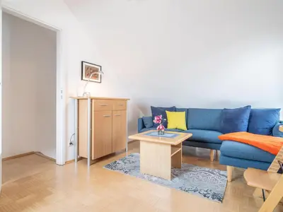 Ein Sitzbereich in der Unterkunft Residenz am Strand Wohnung 5-73