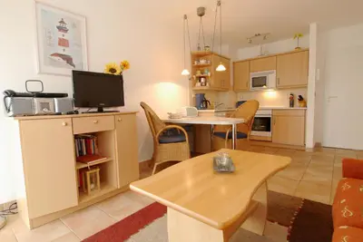 Küche/Küchenzeile in der Unterkunft Residenz am Strand Wohnung 6-75