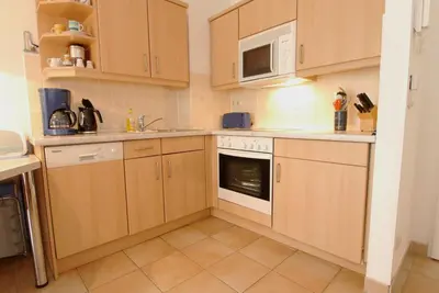 Küche/Küchenzeile in der Unterkunft Residenz am Strand Wohnung 6-75