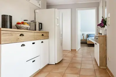 Küche/Küchenzeile in der Unterkunft Residenz am Strand Wohnung 6-80
