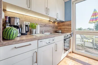 Küche/Küchenzeile in der Unterkunft Residenz am Strand Seeschwalbe - Wohnung 4-62