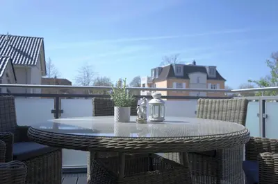 Ein Balkon oder eine Terrasse in der Unterkunft Strandperle - Anlage Heiderose