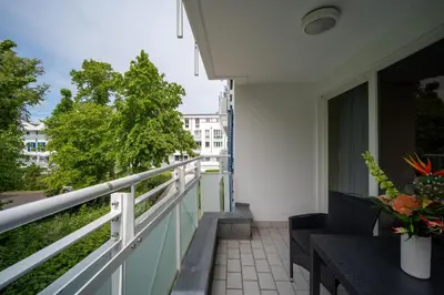Ein Balkon oder eine Terrasse in der Unterkunft Villa Kurpark - Wohnung 512
