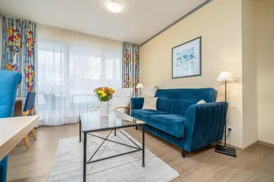 Ein Sitzbereich in der Unterkunft Villa Kurpark - Wohnung 512