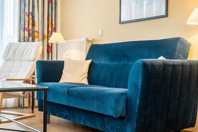 Ein Sitzbereich in der Unterkunft Villa Kurpark - Wohnung 512