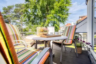 Ein Balkon oder eine Terrasse in der Unterkunft Parkresidenz am Hafen Wohnung HF 34