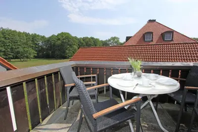 Ein Balkon oder eine Terrasse in der Unterkunft Kormoran Meerjungfrau