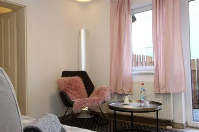 Ein Sitzbereich in der Unterkunft Lieblingshaus Tilda