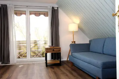 Ein Sitzbereich in der Unterkunft Lieblingshaus Fiete