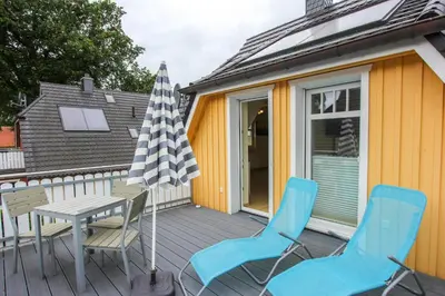 Ein Balkon oder eine Terrasse in der Unterkunft Darß Idyll