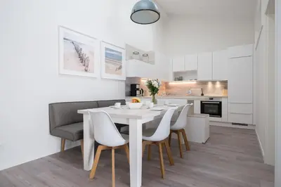 Küche/Küchenzeile in der Unterkunft Ferienwohnung Düne 18
