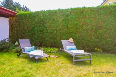 Ein Garten an der Unterkunft Ferienhaus Hansen