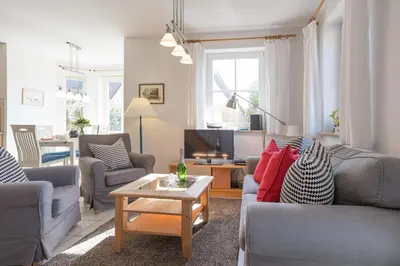 Ein Sitzbereich in der Unterkunft Born - Wieck Ferienwohnung Romantik