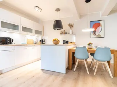 Küche/Küchenzeile in der Unterkunft Ferienwohnung Seebrücke Wustrow