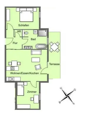 Grundriss der Unterkunft Ferienwohnung Seebrücke Wustrow