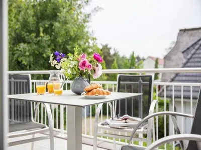Ein Balkon oder eine Terrasse in der Unterkunft Ferienwohnung, Zingst