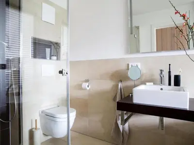 Ein Badezimmer in der Unterkunft Apartment, Zingst